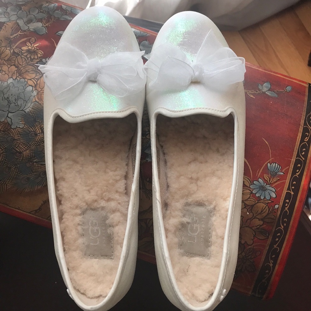 Ugg slip in loafers white
